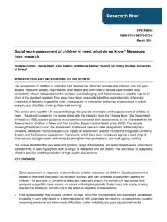 Social work assessment of children in need: what do we ...