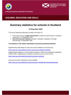 Summary Statistics Schools Scotland - Scottish Government