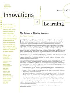 The Nature of Situated Learning - sites.tufts.edu