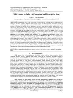 Child Labour in India A Conceptual and Descriptive Study
