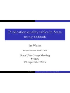 Publication quality tables in Stata using tabout