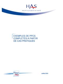 EXEMPLES DE PPCS COMPL&#201;T&#201;S &#192; PARTIR DE CAS PRATIQUES