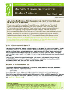 Overview of environmental law in Western Australia