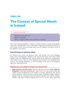 The Context of Special Needs in Ireland