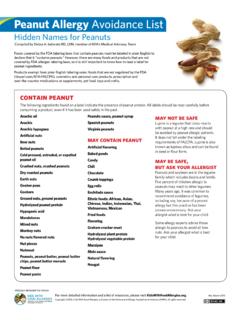 Peanut Allergy Avoidance List - kidswithfoodallergies.org