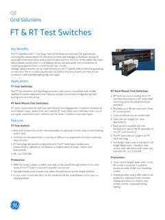 Grid Solutions FT &amp; RT Test Switches