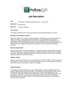 Job Description - KeyTronicEMS