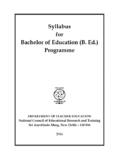 Syllabus for Bachelor of Education (B. Ed.) …