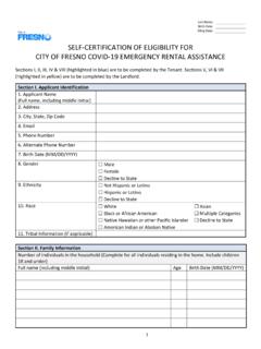 SELF-CERTIFICATION OF ELIGIBILITY FOR CITY OF FRESNO …