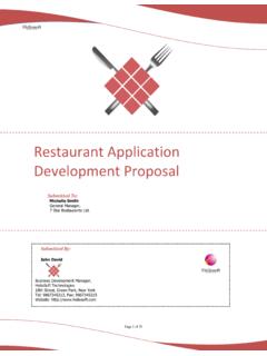 Restaurant Application Development Proposal