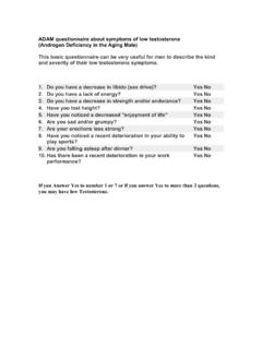 ADAM questionnaire about symptoms of low testosterone