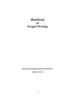 Handbook of Project Writing - Aalborg Universitet