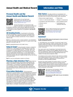 Annual Health and Medical Record Information and FAQs