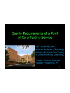 Quality Requirements of a Point of Care Testing Service
