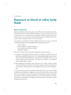 Exposure to blood or other body fl uids - WHO