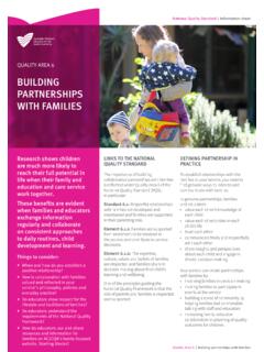BUILDING PARTNERSHIPS WITH FAMILIES - ACECQA