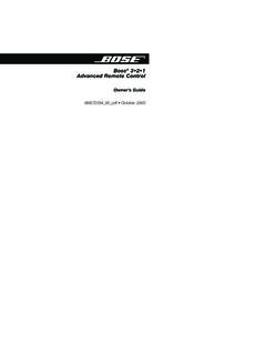 Bose 3•2•1 Advanced Remote Control