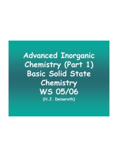 Advanced Inorganic Chemistry (Part 1) Basic Solid State ...