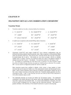 CHAPTER 19 TRANSITION METALS AND COORDINATION …