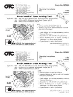 Ford Camshaft Gear Holding Tool - OTC Tools