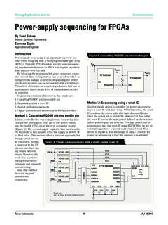 Power-supply sequencing for FPGAs - Texas …