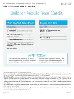 VISA SECURED CREDIT CARD APPLICATION Build or Rebuild …