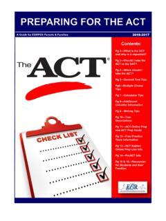 PREPARING FOR THE ACT - EBRPSS School Websites