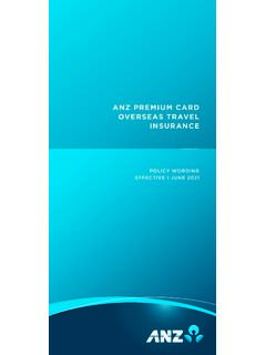 ANZ Premium Card Travel Insurance