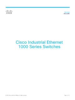 Cisco Industrial Ethernet 1000 Series Switches Data Sheet