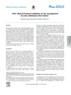 EASL Clinical Practical Guidelines on the management of ...