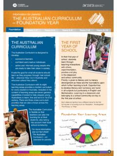 Information for parents. The Australian Curriculum - ACARA