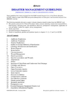 Disaster management guidelines - WHO