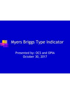 Myers Briggs Type Indicator - Harvard Law School