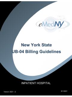 New York State UB-04 Billing Guidelines - eMedNY