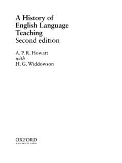 A History of English Language Teaching Second edition