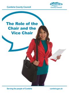 Role of the chair and vice chair of committee meetings
