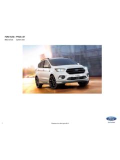 FORD KUGA - PRICE LIST - ford.co.uk