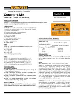 CONCRETE DIVISION 3 -50, -60, -80, -90 2 RODUCT O