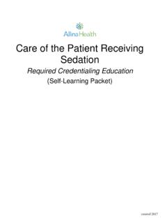 Care of the Patient Receiving Sedation - Allina Health