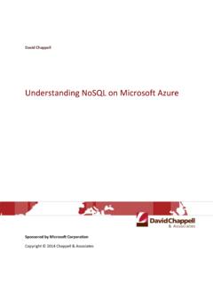 Understanding NoSQL on Microsoft Azure - David Chappell