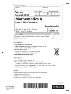 Mathematics A - Revision Maths