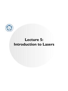 Lecture 5: Introduction to Lasers