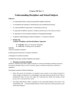 Understanding Disciplines and School Subjects