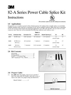 82-A Series Power Cable Splice Kit