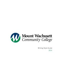 Writing Style Guide - Mount Wachusett Community College