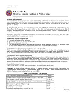 FYI Income 17 Credit for Income Tax Paid to Another State