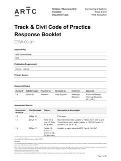 Track &amp; Civil Code of Practice Response Booklet