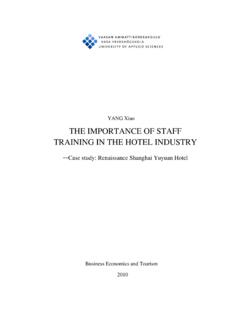 THE IMPORTANCE OF STAFF TRAINING IN THE HOTEL ... - …