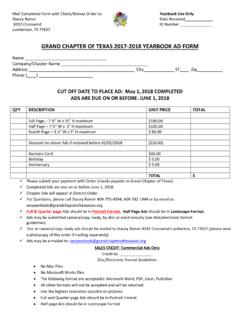 GRAND CHAPTER OF TEXAS 2017-2018 YEARBOOK AD FORM