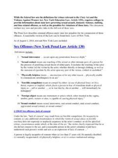 Sex Offenses (New York Penal Law Article 130)
